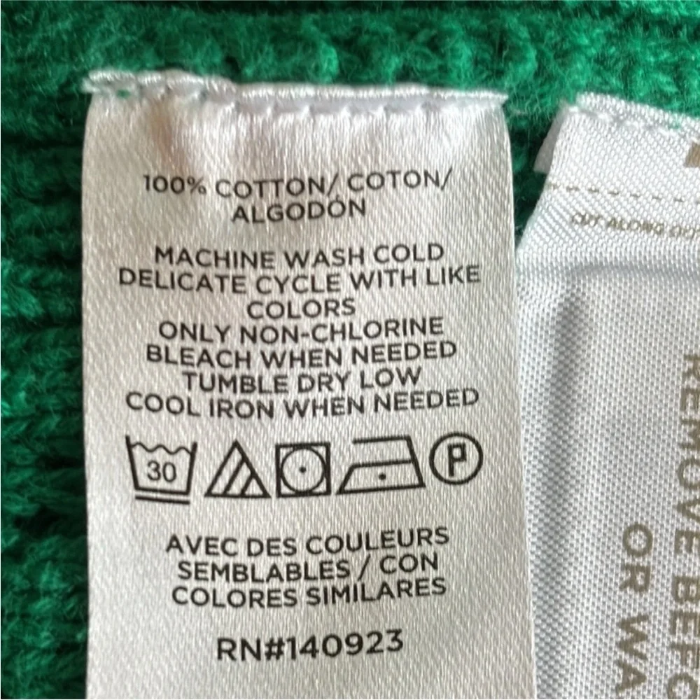 LOFT Green Textured Crew Neck Longsleeve Sweater small
